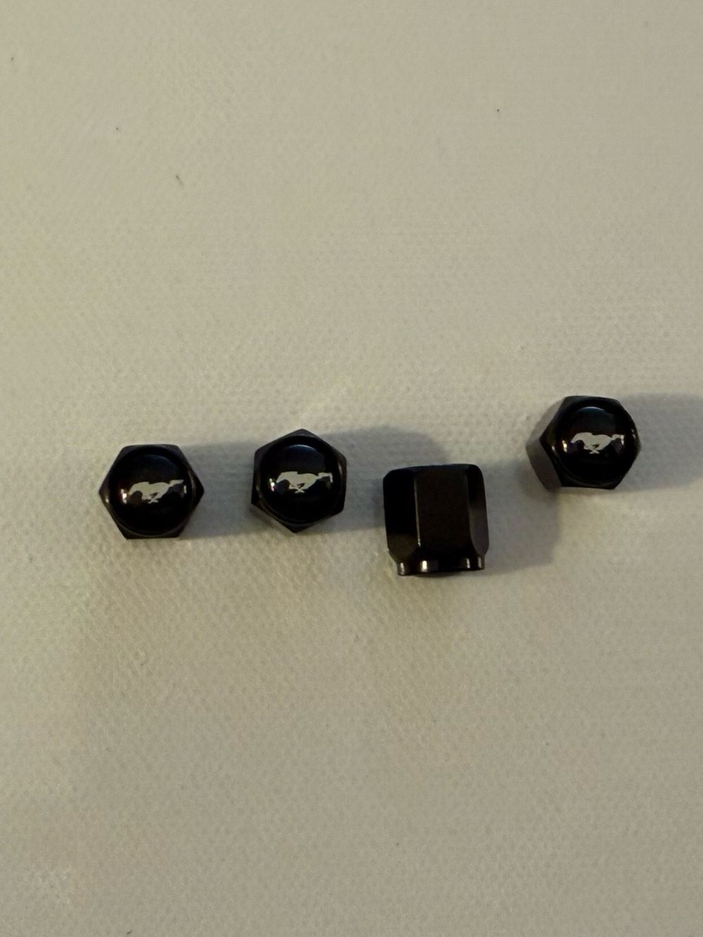 Mustang Valve Stem Caps in Black Set of 4 NWT
